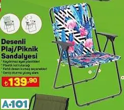 DESENLİ PLAJ/PİKNİK SANDALYESİ